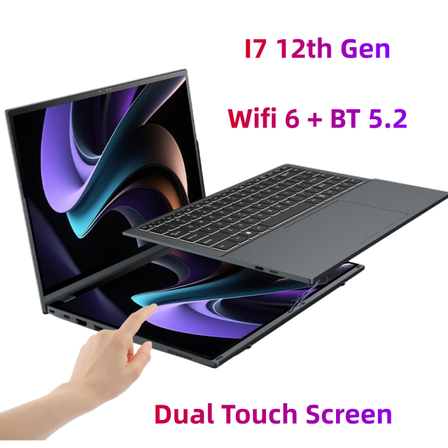 DDR5 WIFI6 Double Display AI 14 Inch YOGA 2 in 1 Intel Core I7 12th Gen 1270P Facial Recognition Two Dual Screen Touch Laptop