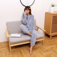 Automne sommeil porter dame 2 pièces vêtements de nuit nuisette maison vêtements pyjama concepteur hiver chaud corail polaire nuit costume pour les femmes