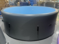 Aufblasbarer PVC-Pool für Draußen mit Drop-Stitch-Technologie, 4m Durchmesser, Rund, Großformatig, Tragbarer Familien- und Kinder-Schwimmpool mit Bodenplane
