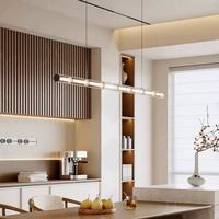 Lustre moderne pour cuisine de restaurant, éclairage décoratif LED long pour la maison, lampe suspendue en verre de designer danois pour hôtel