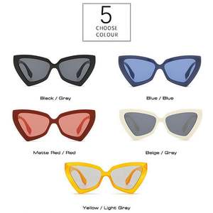 Gafas de Sol Retro de Moda con Logotipo Personalizado, Montura Grande, Estilo Ojo de Gato, en Azul y Amarillo para Hombre y Mujer - Product Image 5