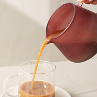 Set Kopi Tuang 600ml dari Kaca Borosilikat Matte Gradasi, Dripper Bergaris dengan Dudukan Logam, Server Kopi dengan Timbangan