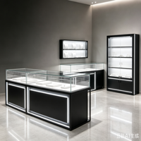 Hochwertiger Eleganter Edelstahl-Goldschmuck-Präsentationsständer mit LED-Beleuchtung, Wasserdichtes Design, Regalböden für Ladenauslage