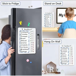 Erasable Magnetic Chores Chart For Kids With 10 Sliders And Reusable Metal Surface 22.5X15.5Cm Fridge Magnet Organizer - Product Image 3