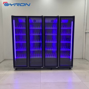 Vitrine réfrigérée verticale de luxe, armoire de présentation commerciale à 4 portes vitrées, pour supermarchés et hypermarchés - Product Image 3