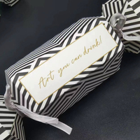 Boîte à bonbons de luxe en papier spécial, forme de bonbon de Noël, boîte cadeau avec pelliculage doux au toucher, logo gaufré invisible, écologique pour