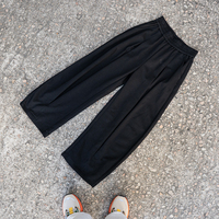 Pantalon formel personnalisé en nylon à taille mi-haute, séchage rapide, avec logo brodé ou sérigraphié, coupe empilée, style jogger évasé
