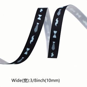 Ruban gros-grain imprimé de haute qualité et durable de 1/1,6 cm pour la décoration de sacs cadeaux, 10 yards/rouleau - Product Image 5