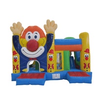 Taille personnalisée en gros prix bon marché attraction gonflable Clown gonflable videur combo château plein d'entrain pour enfants
