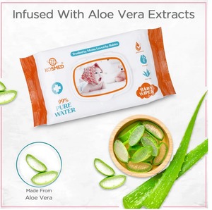 Toallitas Húmedas Premium para Bebés con Aloe Vera y Vitamina E, Ultra Suaves, Delicadas, Hipoalergénicas, Sin Alcohol, Sin Parabenos - Product Image 6