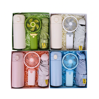 Ensemble Cadeau d'Affaires Promotionnel Direct Usine Personnalisable : Flasque Numérique, Parapluie et Mini Ventilateur – Nouveaux Cadeaux de Noël Économiques