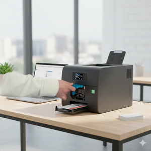 Impresora de tarjetas de identificación de PVC con retransferencia sólida IDP, máquina de impresión de tarjetas de plástico profesional de alta resolución para bancos, gobierno y oficinas. - Product Image 3