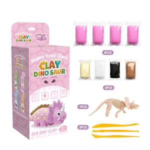 Kit de <span class=keywords><strong>pâte</strong></span> <span class=keywords><strong>à</strong></span> <span class=keywords><strong>modeler</strong></span> <span class=keywords><strong>à</strong></span> séchage <span class=keywords><strong>à</strong></span> l'air libre pour enfants, créez votre propre Triceratops avec moule de squelette, jouet éducatif STEM, cadeau pour garçons et filles - Product Image 2