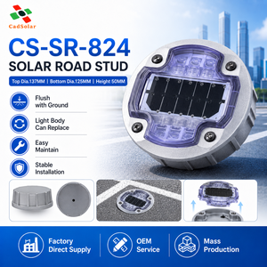 Baliza Solar CadSolar CS-SR-824 de 136 mm con 6 LED de Destello Sincronizado IP68 para Advertencia en Carreteras y Filas de Tráfico - Product Image 3