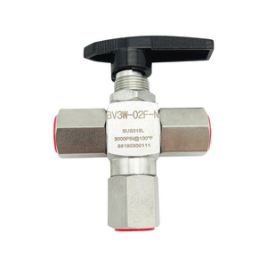 Válvula de Bola de 3 Vías de Acero Inoxidable King, 3000 Psi, Rosca de 1/2 Pulgada, para Agua, Aire, Aceite, Aplicaciones de Alta Presión - Product Image 1
