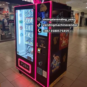 Small Cash And Credit Card Operated Trading Card Vending Machine Customized Graphic Design For Australian Market