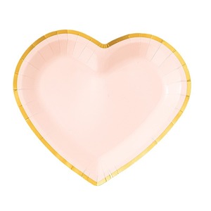 Padi Heart Shaped Paper <b>Plate</b> Gold Edge 8.5 In <b>Disposable</b> For Party Valentine's Day - Product Image 5