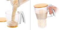 Dispensador de masa para panqueques con mango de compresión y marcas de medición para panqueques, crepes y cupcakes, herramienta para hornear