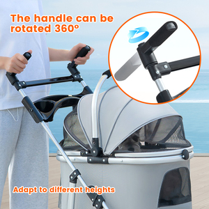 Thoáng khí có thể gập lại vật nuôi giỏ hàng xe đẩy con chó sang trọng tàu sân bay du lịch ngoài trời vật nuôi xe đẩy - Product Image 3