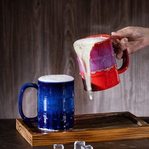 Ceramic Kiln Change <strong>Mug</strong> Creative Flow Glaze Large Capacity 600ml/20oz National Trend Design Water Beer Tea Cup for Parties - Product Image 2