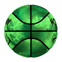 Ballon de basketball réfléchissant, holographique et lumineux avec enveloppe en cuir et chambre à air en caoutchouc naturel, idéal pour les matchs nocturnes pour adultes