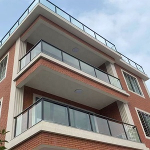 Thành Phố bài lan can 40in cao cuối bài viết kính lan can trụ cột cầu thang hàng rào lan can lan can 304 vuông kẹp PVC bằng gỗ tay vịn - Product Image 2