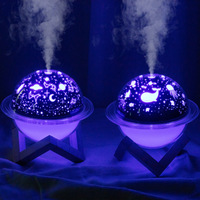 Humidificateur compact de style Saturne pour chambre à coucher, veilleuse alimentée par USB, à brancher directement, pour bureau, salon, créant une ambiance apaisante
