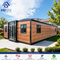 Maison conteneur préfabriquée extensible A1 aux normes australiennes, non inflammable, en MGO, 20 pieds, 30 pieds, 3 chambres, 2 salles de bain, type villa