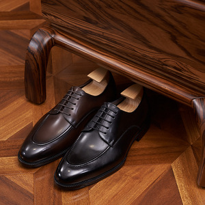 Chaussures Derby formelles pour hommes, faites à la main, élégantes, polyvalentes, légères, antidérapantes, respirantes, à bout carré et à lacets - Product Image 1