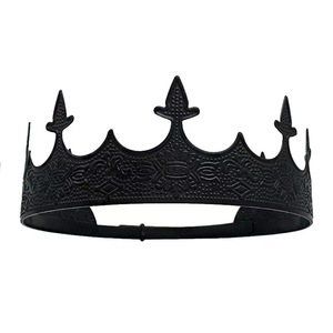 Coiffe d'anniversaire du roi pour hommes euraméricains <span class=keywords><strong>Couronne</strong></span> de la cour rétro du <span class=keywords><strong>prince</strong></span> Accessoires de cheveux Ornement du marié - Product Image 3