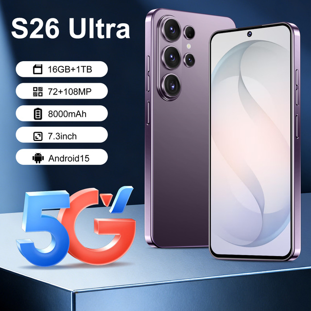 Brand New Original 5G Smartphone S26 Ultra Deca Core LTE/CDMA Support LED 12GB RAM 48MP Camera Multi-Language