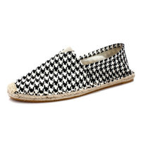 Chine Vente en Gros Chaussures Plates en Jute pour Hommes et Femmes, Mocassins Personnalisés à Motif Lettre, Bout Fermé, Qualité Supérieure