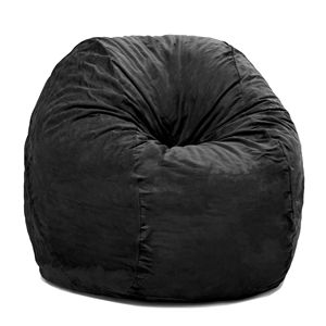 DB Jaxx Saxx 4 Foot Round Contemporary Bean Bag Sofá Cómodo e impermeable con cubierta extraíble negra para muebles del hogar - Product Image 4