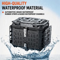 Top Case Moto en Alliage d'Aluminium 45L Universel Grande Capacité à Démontage Rapide avec Panneaux Latéraux Pliants Épaissis