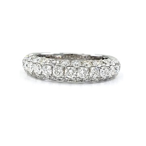 Anillo de boda de oro blanco de 18 quilates con diamantes, joyería fina de gama alta, para boda o compromiso - Product Image 1