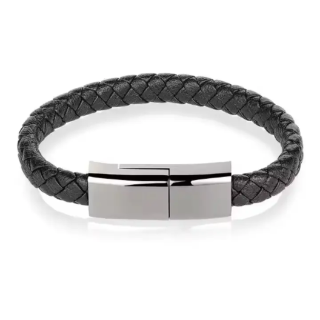 Type C Cable Charger Bracelet in Leather Braided Material Data Charging Bracelet Cable USB C Micro USB for Mobile Phone iphone