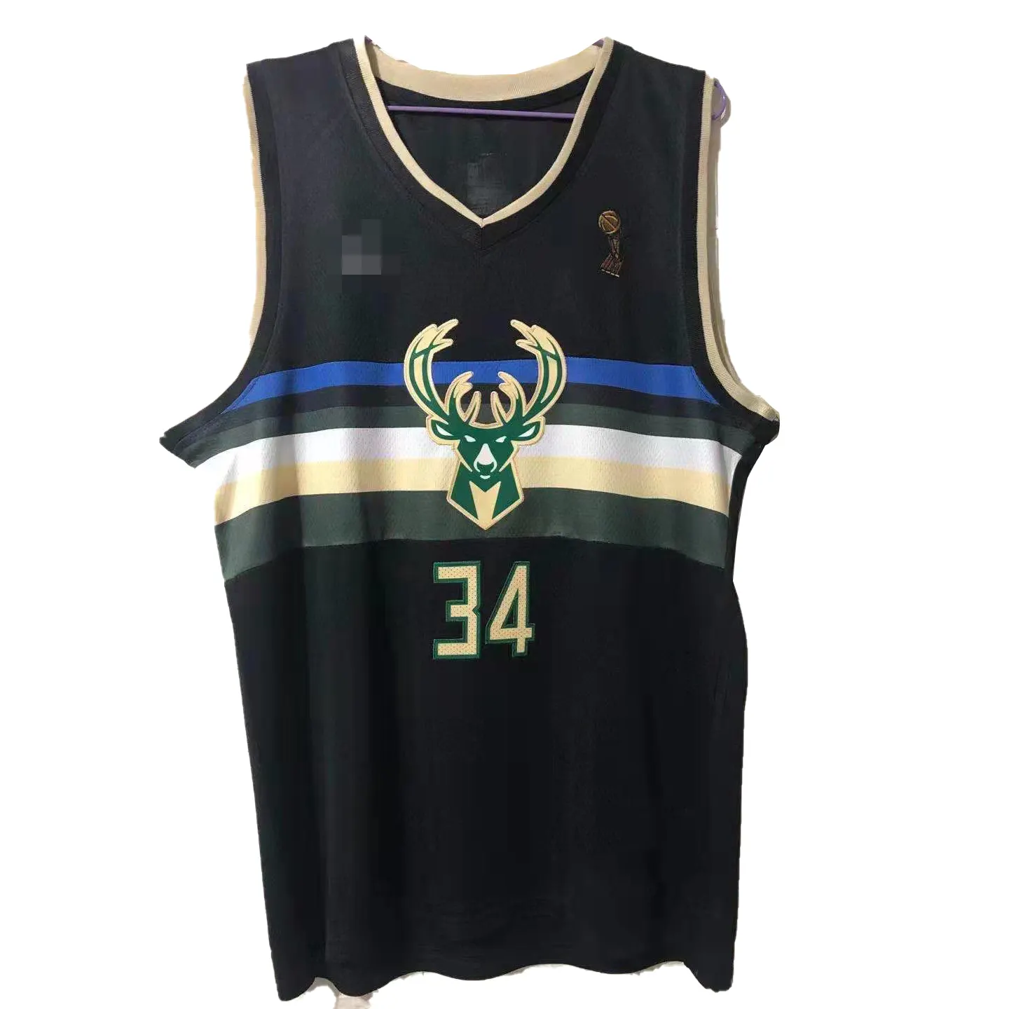 Bucks #34 Champs Embroidered Basketball Wear Stitched Mesh Basketball Jersey New Arrive Various Basketball Uniform