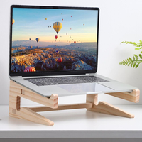 MY FAT GORILLA Nouveau support d'ordinateur portable en bois de bambou, rehausseur fixe avec moule exclusif pour ordinateur de bureau/PC - 10-15 pouces