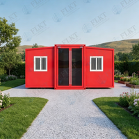 Maison conteneur préfabriquée pliable et extensible FLKT à installation rapide, 3 chambres, luxe, portable, extension à double aile, hôtel modulaire