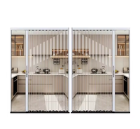 Pintu Lipat Aluminium+Polikarbonat Anti-kabut Modern Tugas Berat untuk Rumah, Kamar Mandi, Dapur, Ruang Tamu, Partisi Shower
