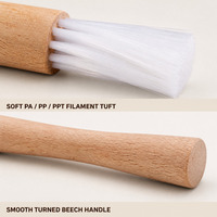 Petite brosse ronde à poils de 25 mm de diamètre, manche en bois, PA PP PPT, filament de 50 mm, brosse de nettoyage pour le dépoussiérage et les détails