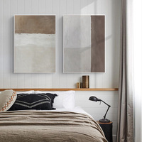 Peinture à l'huile sur toile minimaliste, texture Wabi Sabi, peinture à l'huile faite à la main, encadrée, Art déco pour chambre d'hôtel