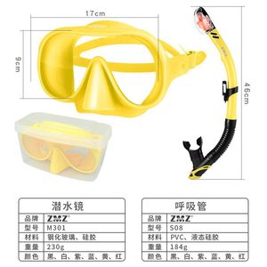 Máscara de Buceo sin Marco ZMZ, Cristal Templado de 4.0mm, Ajustable, Antivaho, Set de Snorkel Completamente Seco para Buceo Libre y Deportes Acuáticos - Product Image 4