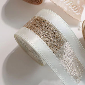 크리스마스 트리 장식 반짝이 리본 벌크 도매 롤 - 6.3cm 로즈 골드 - Product Image 6