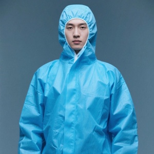 Ropa de Seguridad Desechable Ligera de Material SS, Overol de Cuerpo Completo, Antiestático, Impermeable, Nivel de Protección C, para Fábrica de Alimentos - Product Image 3