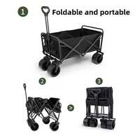 Chariot de camping pliable en métal, remorque de camping étanche, table de camping portable, chariot multi-usage pour pique-nique, courses, rangement, stand