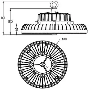 Envío rápido UFO LED High Bay 100W 150W 200W 240W 300W DLC comercial almacén industrial taller luz 120-277V