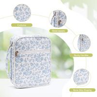 Grande housse de protection pour Bible en coton pour femmes, multi-usages et portable, avec motif floral, poche zippée et poignée, utilisable toute l'année