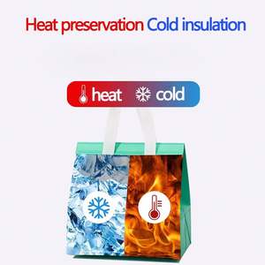 Wholesale Reusable Insulated <b>Cooler</b> Bag Non-Woven PP <b>Material</b> with Handle Thermal and Waterproof Takeaway Tote for Lunch - Product Image 6