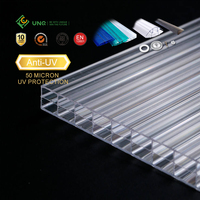 Panneaux de Toiture en Polycarbonate Alvéolaire Cristal Transparent 16 mm Triple Paroi